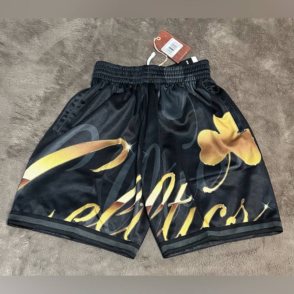 NWT - Mitchell & Ness Men’s Black Boston Celtics Basketball Shorts, Sizes - S, L